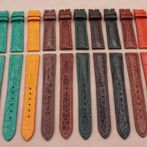 Kavel van 10 alligatorleren horlogeband, maat 18/16 mm, opruimingsprijs