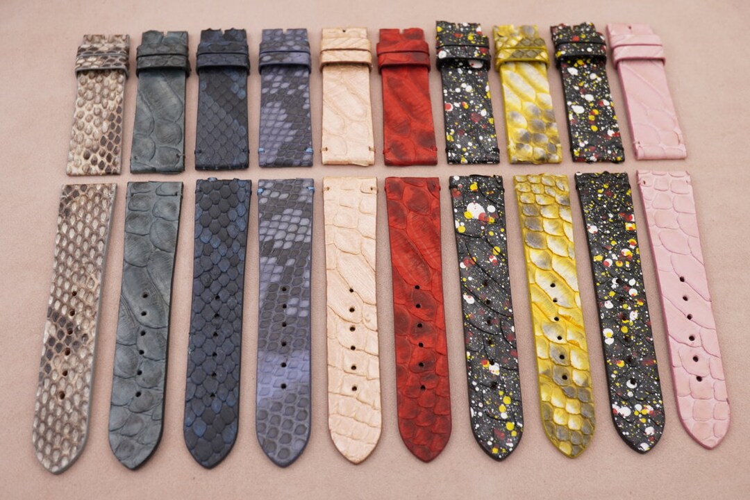 Lot of 10 Python Leather Watch Strap Size 22/20mm, Clearance Price - Etsy
