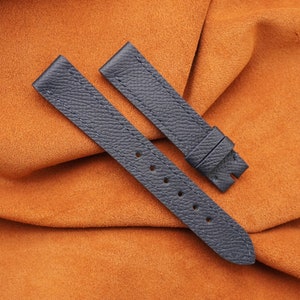 Handgemaakte marineblauwe Epsom-kalfsleren horlogeband, horlogeband 18 mm, 19 mm, 20 mm, 21 mm, 22 mm, 24 mm, 26 mm