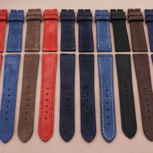 Lot van 10 suède leren horlogeband, maat 20/18 mm, opruimingsprijs: