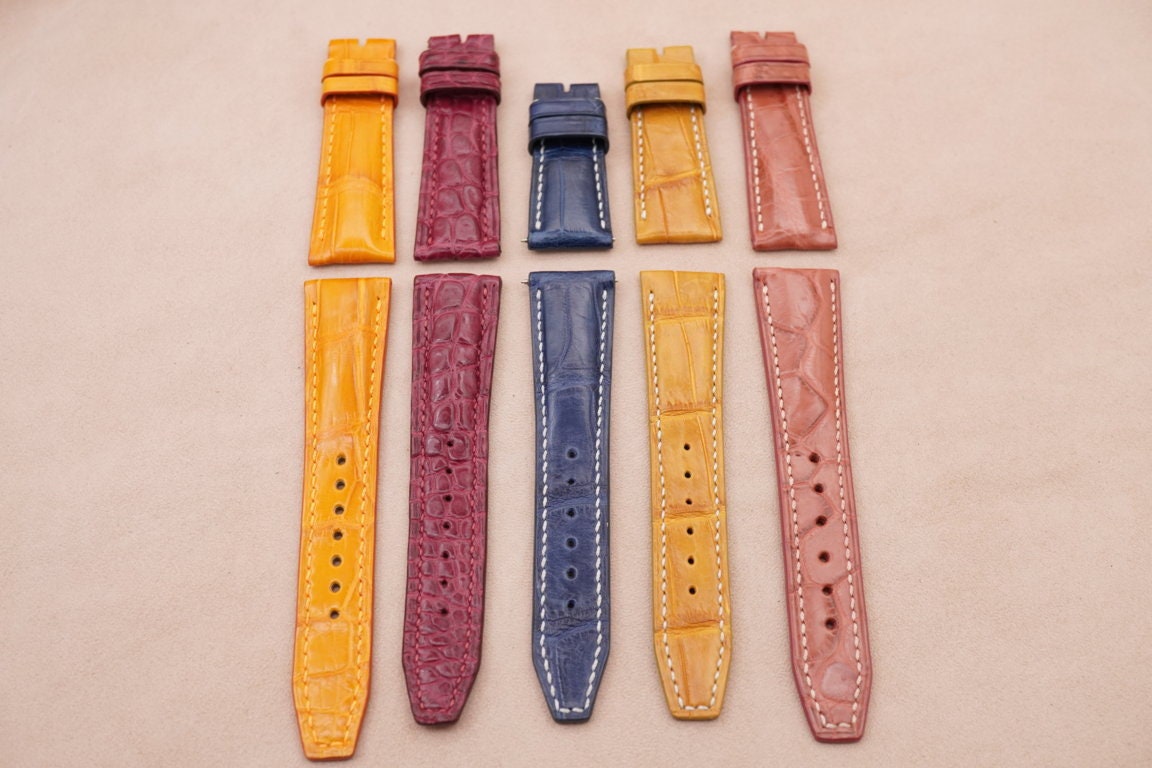 IWC用アリゲーターレザー腕時計ストラップ（サイズ22/18mm）10本入り