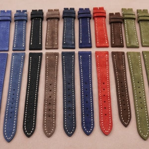 Lot van 10 suède leren horlogeband, maat 18/16 mm, opruimingsprijs