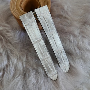 Handmade Himalaya Alligator leather Deployment strap for Santos medium and large 18.5mm, 21mm