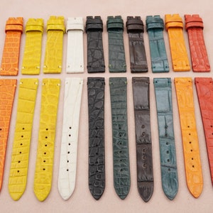 Kavel van 10 alligatorleren horlogeband, maat 16/14 mm, opruimingsprijs