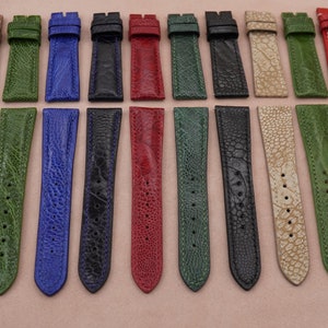 Lot Of 10 Ostrich leather watch strap size 22/18mm, clearance price