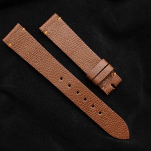 Handgemaakte roodbruine Epsom kalfsleren horlogeband, horlogeband 18 mm, 19 mm, 20 mm, 21 mm, 22 mm, 24 mm, 26 mm