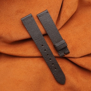Handgemaakte donkerbruine Epsom kalfsleren horlogeband, horlogeband 18 mm, 19 mm, 20 mm, 21 mm, 22 mm, 24 mm, 26 mm