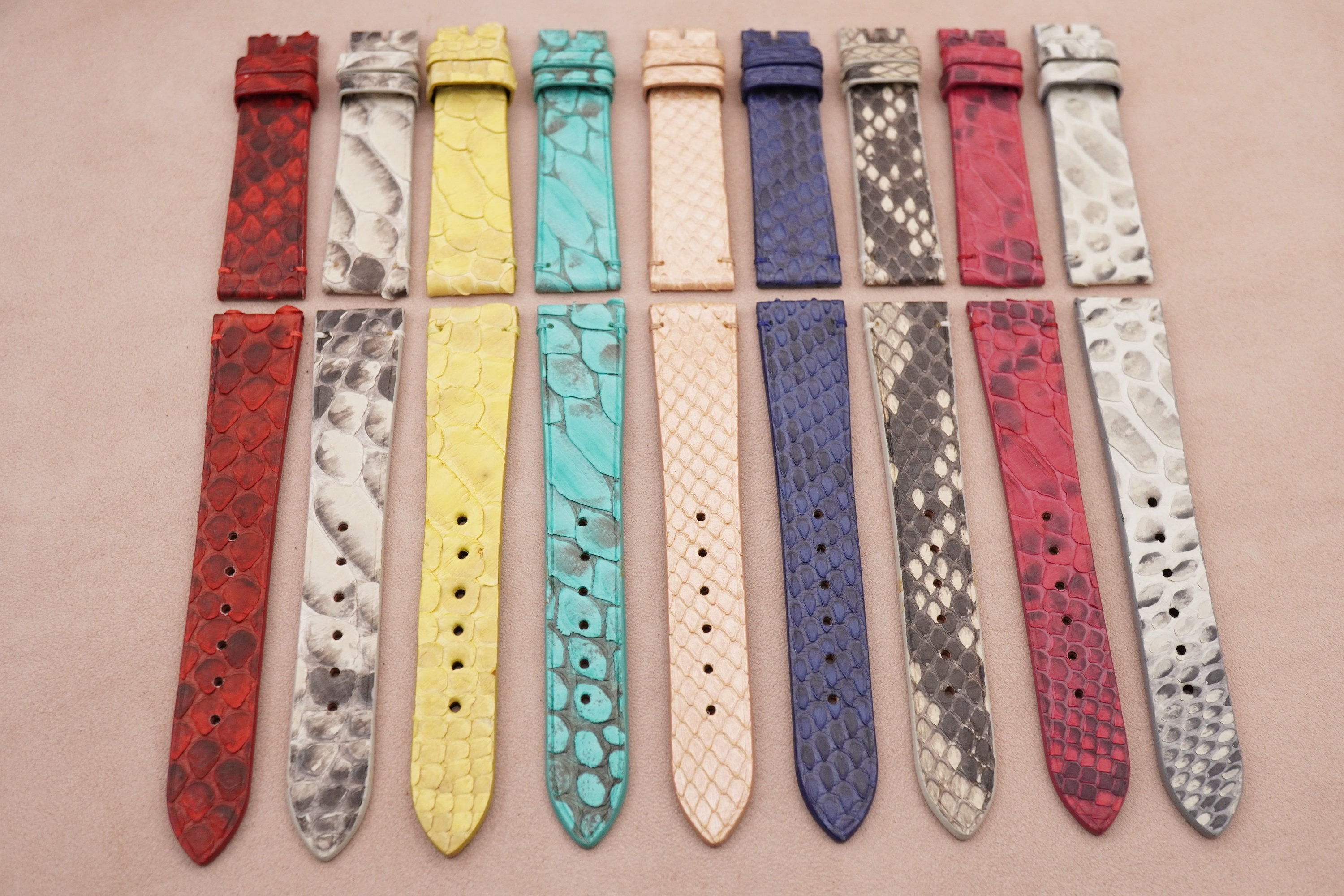 時計 18mm CELINE Python Watch Straps Vintage Python leather watch straps