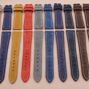 Lot van 10 suède leren horlogeband, maat 20/16 mm, opruimingsprijs
