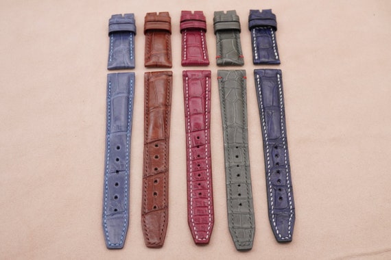 IWC用アリゲーターレザー腕時計ストラップ（サイズ21/18mm）10本入り