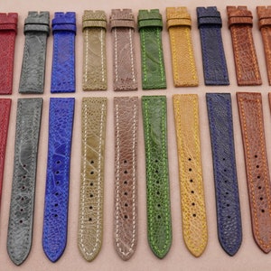 Lot Of 10 Ostrich leather watch strap size 18/16mm, clearance price
