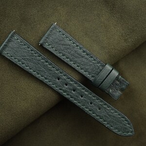Handmade D.Green Ostrich Belly leather watch strap for tank solo, tank must 15mm, 16mm, 17mm, 17.5mm, 18mm, 19mm, 20mm, 20.5mm, 22mm, 23mm