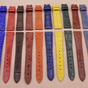 Kavel van 10 alligatorleren horlogeband, maat 18/14 mm, opruimingsprijs: