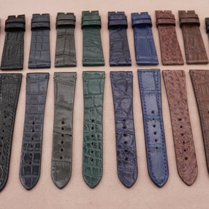 Lot Of 10 Alligator leather watch strap size 22/18mm, clearance price
