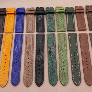 Lot Of 10 Ostrich , Calf leather watch strap size 19/18mm, clearance price