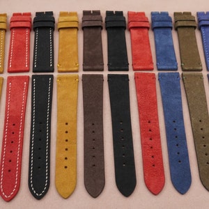 Lot van 10 suède leren horlogeband, maat 20/18 mm, opruimingsprijs: