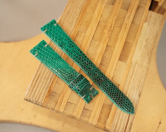 Bracelet De Montre Cuir De Saumon – Vert, 14mm, Sans Boucle, NOS