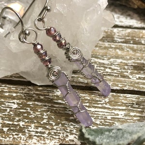 Lavender Aura Quartz Earrings