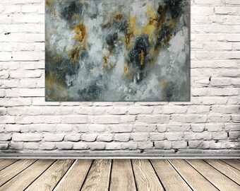 Groot origineel abstract schilderij. Acryl abstract schilderij op canvas. 47 "x 28". Uniek abstract kunst schilderij. Modern schilderij voor in huis.