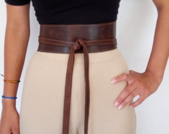 Wide Obi Leather Belt, Waist Wrap Belt,Sash Belt,Stylish Fashion Belt,Plus size leather belt