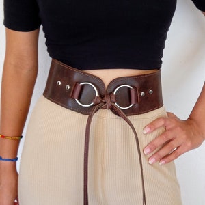 Wide Leather Belt,Woman Boho belt,Waist Wrap Belt, Dress Leather Belt