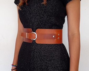 Wide leather belt,Women for dress belt, Waist Wrap Belt, Plus size Corset Dress belt