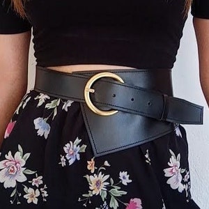 Wide Leather Belt for women, Waist Dress Belt, Plus size belt, Natural leather belt, Boho belt
