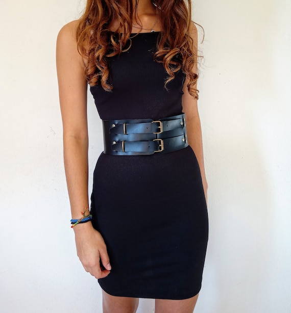 Wide Leather Waist Belt, Plus Size Belt,fashion Dress Black Belt, Double  Buckle Belt -  Norway