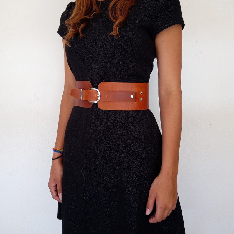 Black Wide Leather Belt Women Waist Leather Belt for Dress Etsy
