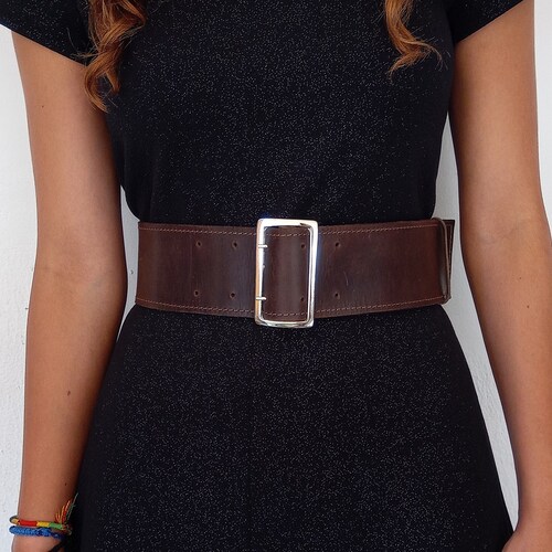 Dark Brown Wide Leather Belt Waist Belt Womens Leather Belt Etsy