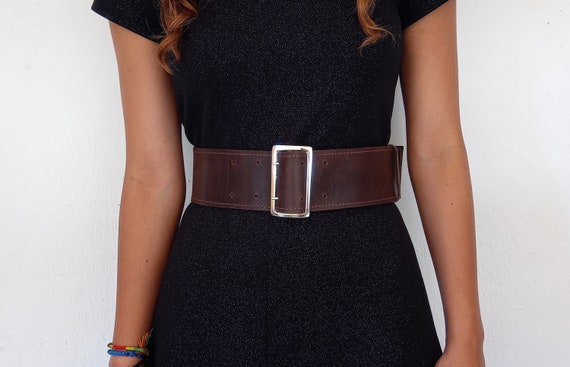 Wide Brown Belt Wide Waist Belt Wide Belt Leather Belt Women 