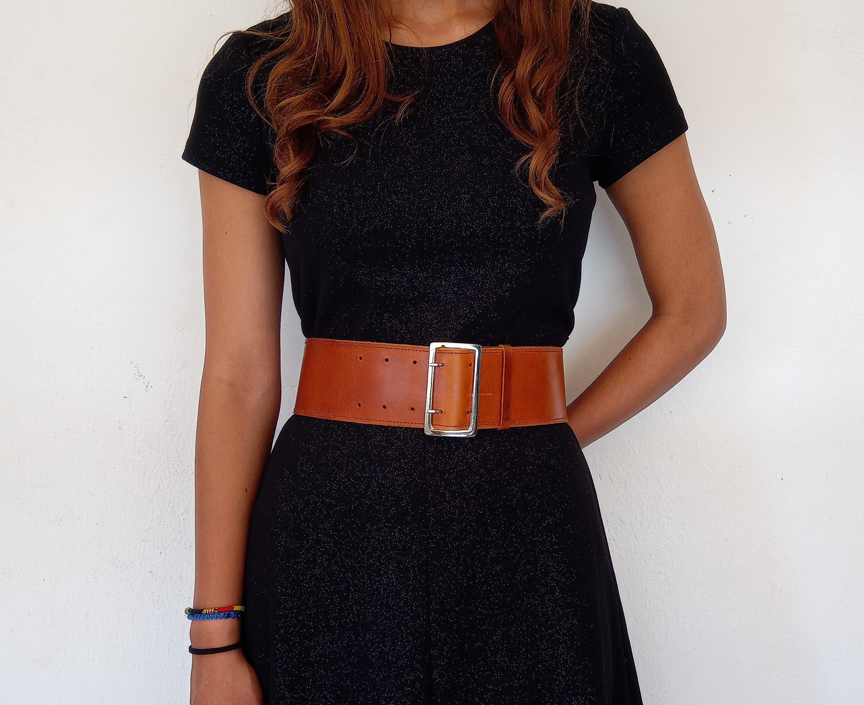 Brown wide leather belt, Womens belt, Dress belt, Brown waist belt, Fashion  belt