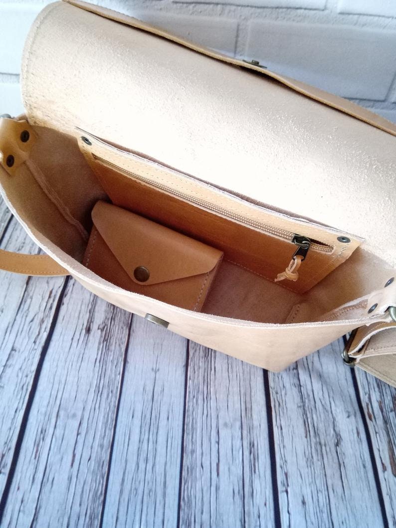 Brown crossbody leather bag Gift for her Minimalist bag Mother day gift Personalized bag