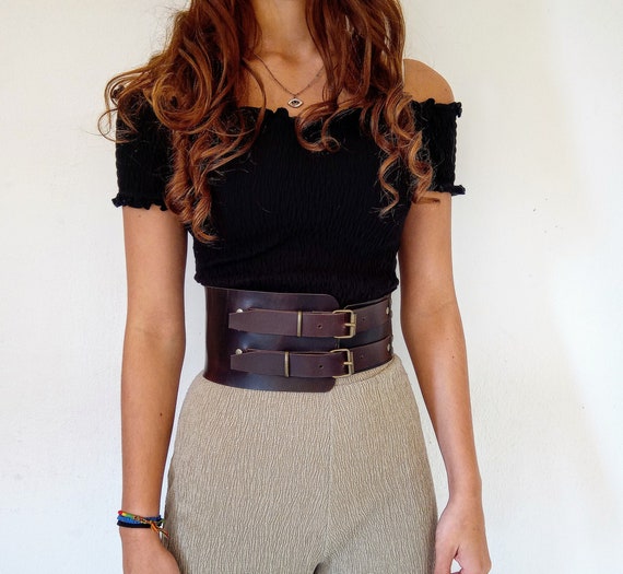 Wide Leather Belt,leather Waist Belt,plus Size Belt, Fashion Dress Leather  Belt,leather Corset Belt -  Denmark