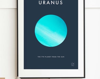 Uranus , Planet, Space, minimalist  poster