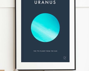 Uranus , Planet, Space, minimalist  poster