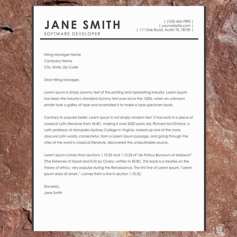 Elegant Resume Template Professional CV Template for Word - Etsy Canada