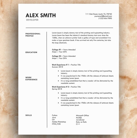 modern resume template business cv template simple cover modern easy resume