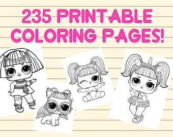 LOL SURPRISE COLORING pages lol dolls party, lol surprise dolls, lol surprise party, lol surprise theme, instant download, printables