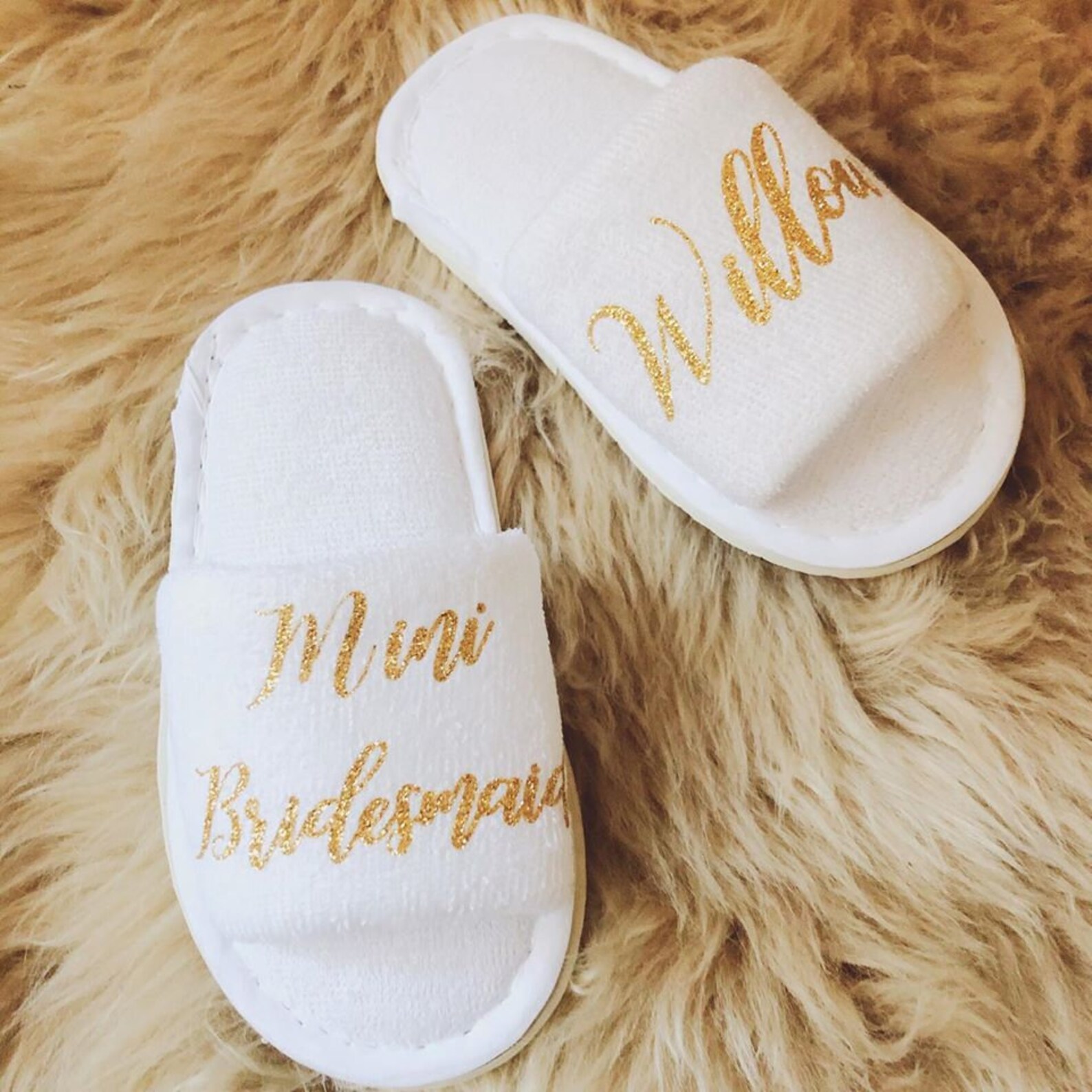 Childrens Spa Slippers Flowergirl Slippers Personalised Spa Etsy