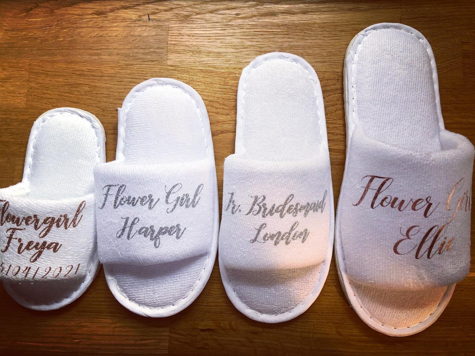 Childrens Spa Slippers Flowergirl Slippers Personalised Spa Etsy UK