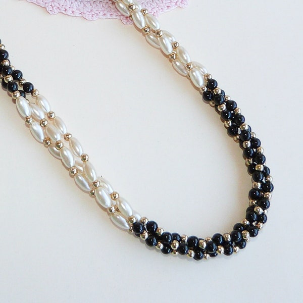 3 Strand Faux Seed Pearl Necklace Vintage Necklace, Vintage Jewellery, Wedding