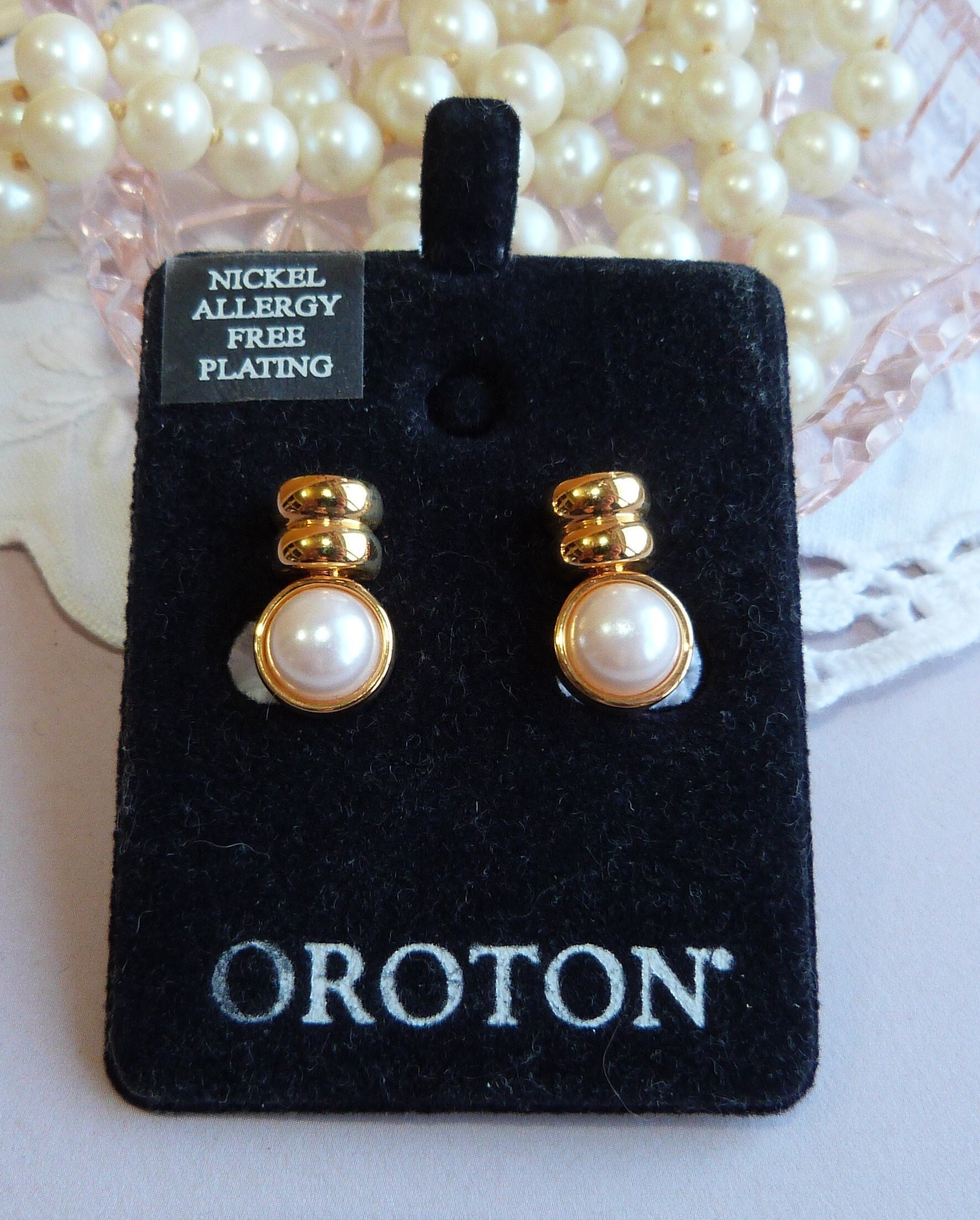 Oroton Vintage Clip Earrings, Faux Pearl Earrings, vintage wedding jewellery