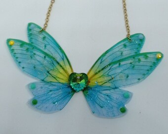 Fantasy fairy wing butterfly necklace for women