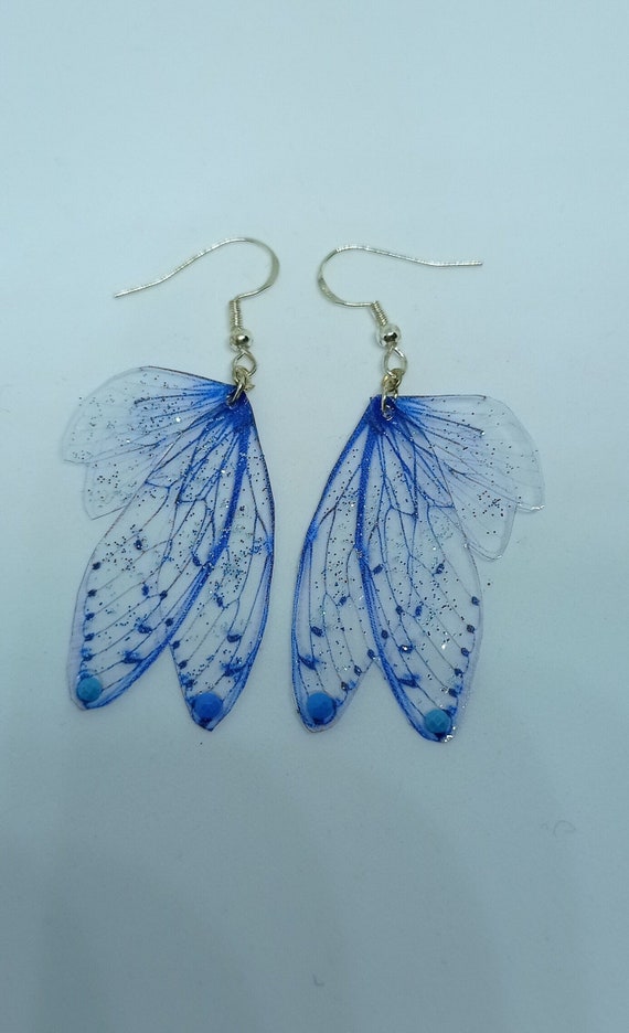 Colorful Glitter Resin Butterfly Earrings Handmade Jewelry for