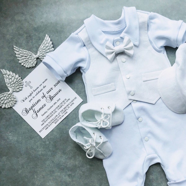 Baby boy baptism outfit short sleeve, baby boy baptism outfit linen white bowtie, christening outfit baby boy linen, baby boy blessing