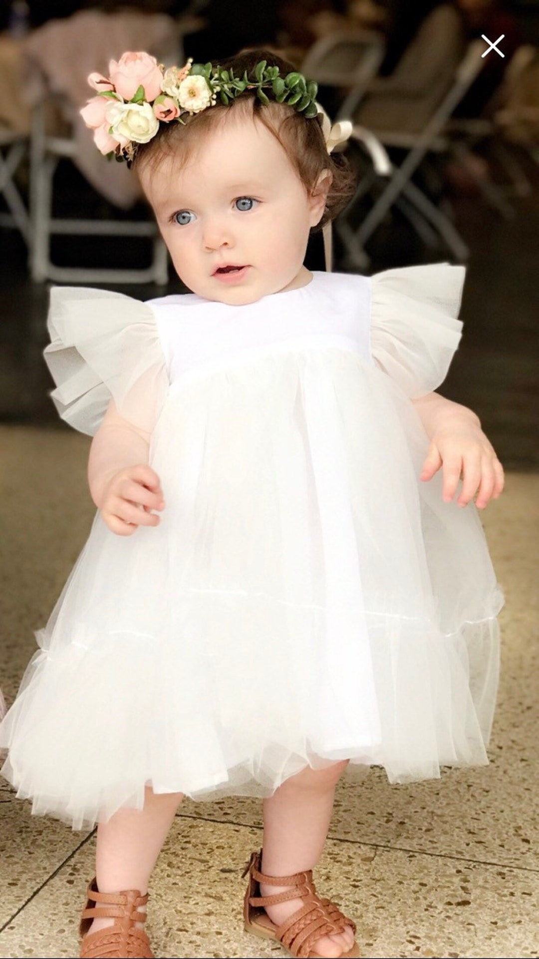 White Baby Girl 1st Birthday Outfit, Baby Girl Birthday Dress, Toddler