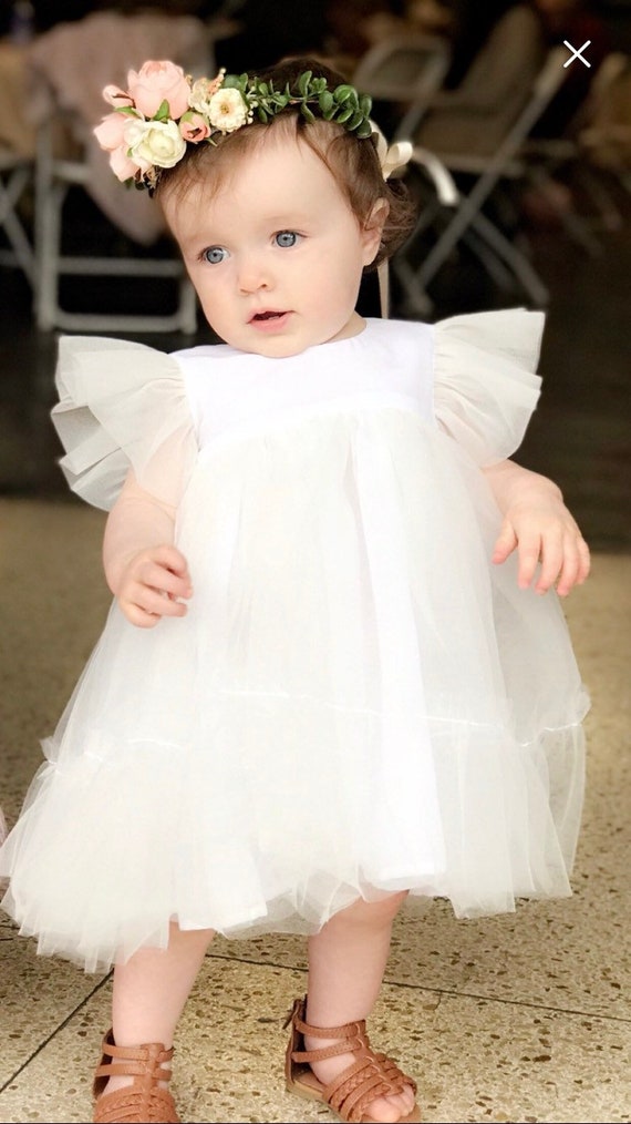 white first birthday dress
