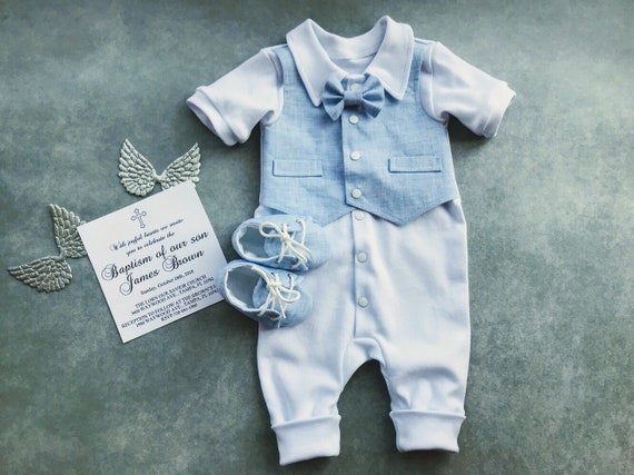 baby boy blue christening outfits