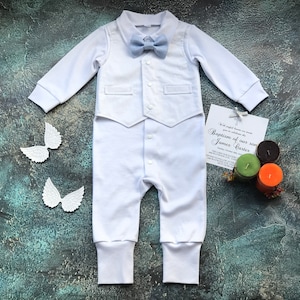 Baby boy blessing outfit, baby boy baptism outfit, newborn boy coming home outfit summer, baby boy christening outfit